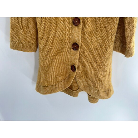 Women's Sleeping On Snow Yellow Wool Blend Hooded Cardigan Sweater Size S - Picture 3 of 8
